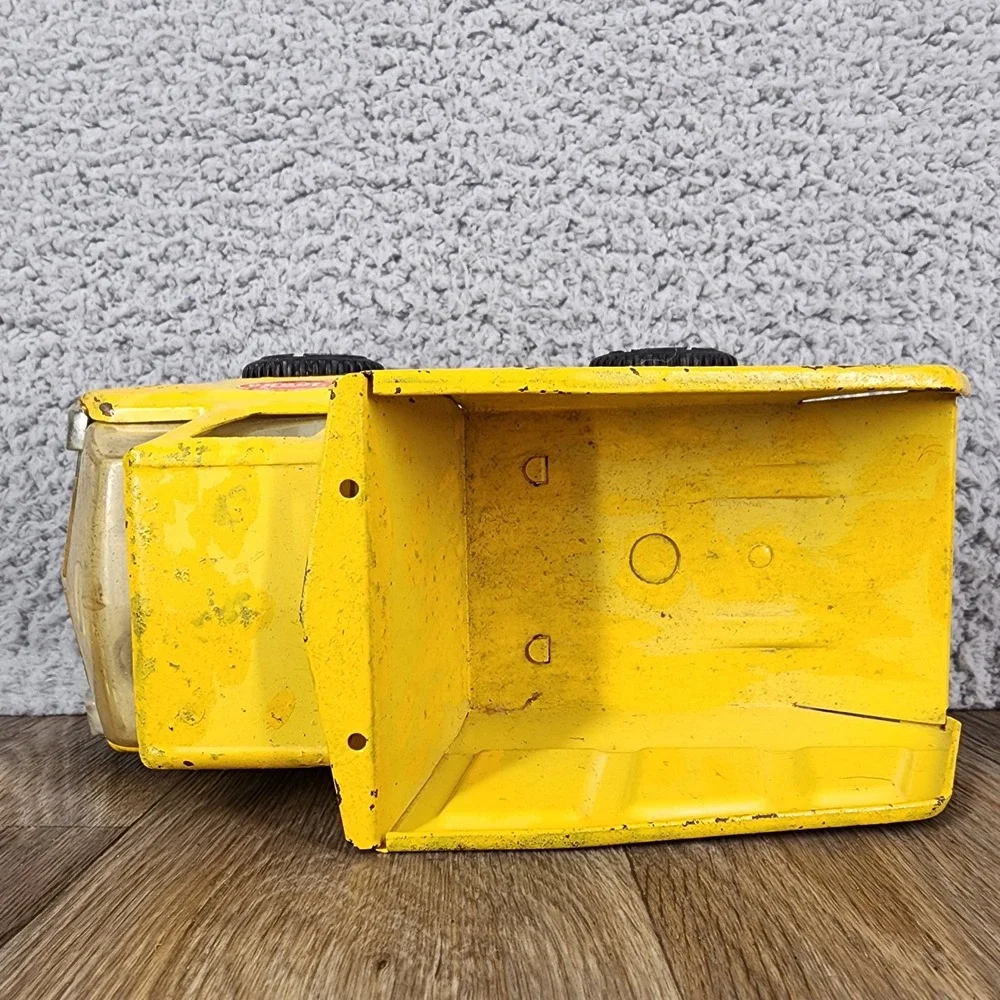 Vintage Tonka Mini Mighty Dump Truck Pressed Steel Yellow Construction Toy 1970s